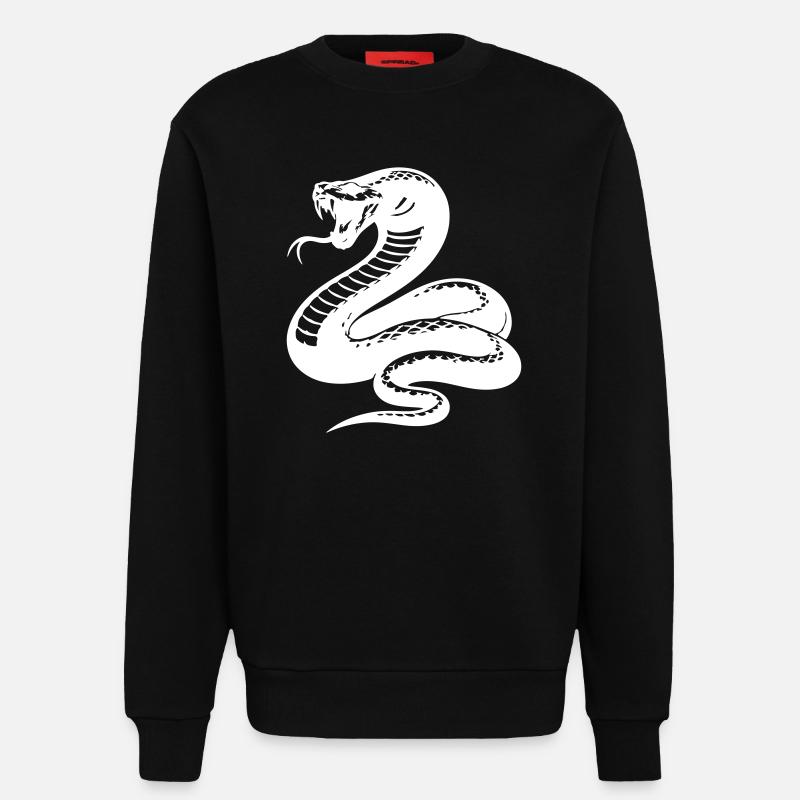 Silhouette du python serpent - Sweat bio décontracté fabriqué en UE - SOLID BLACK