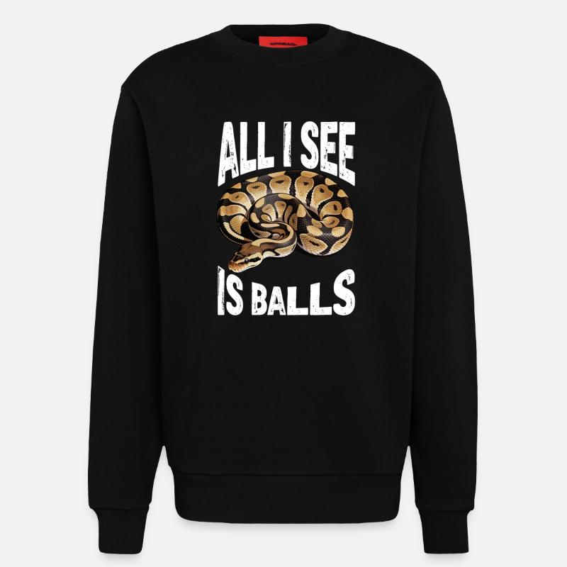 Königspython Schlangen Liebhaber Terrarium Python - Sweatshirt - made by SPREAD  - SOLID BLACK