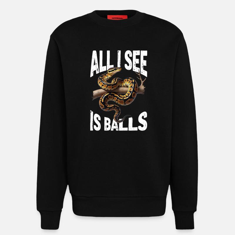 Königspython Schlangen Liebhaber Terrarium Python - Sweatshirt - made by SPREAD  - SOLID BLACK