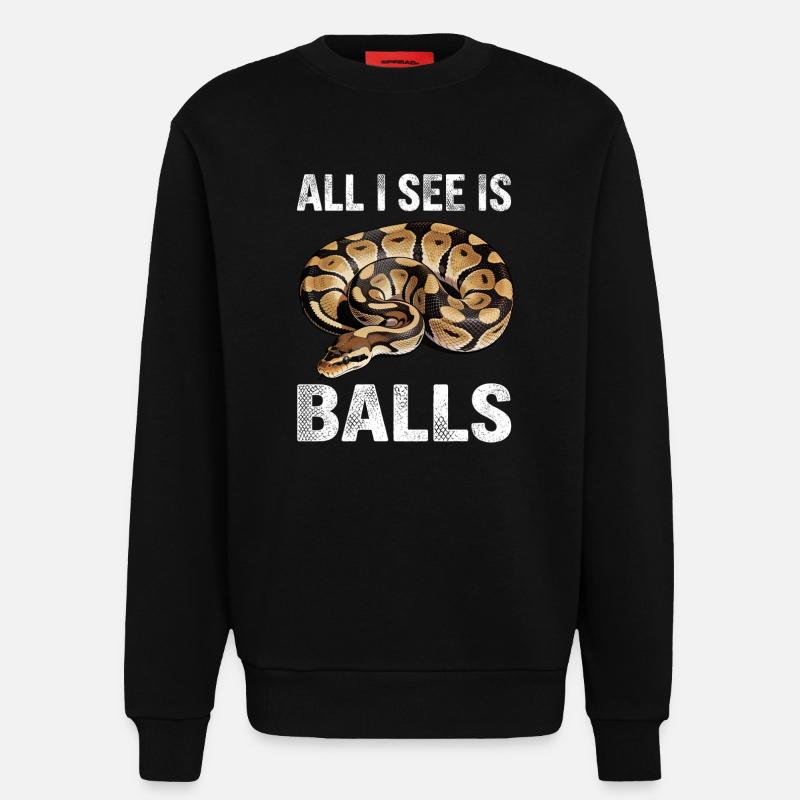 Königspython Schlangen Liebhaber Terrarium Python - Sweatshirt - made by SPREAD  - SOLID BLACK