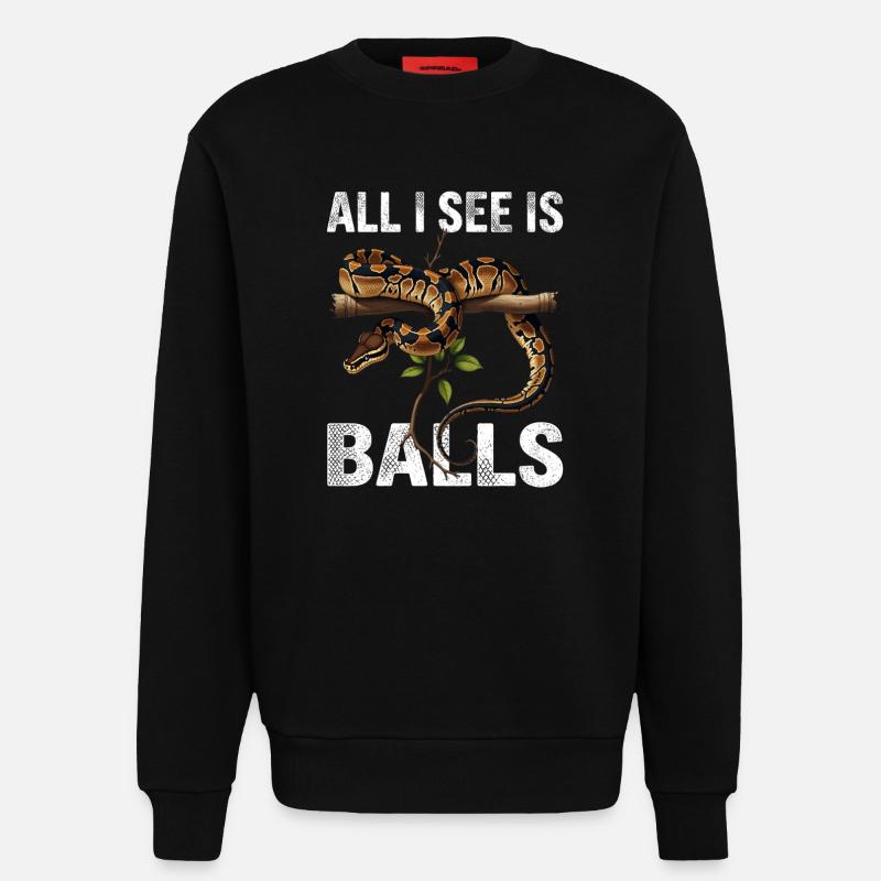 Königspython Schlangen Liebhaber Terrarium Python - Sweatshirt - made by SPREAD  - SOLID BLACK