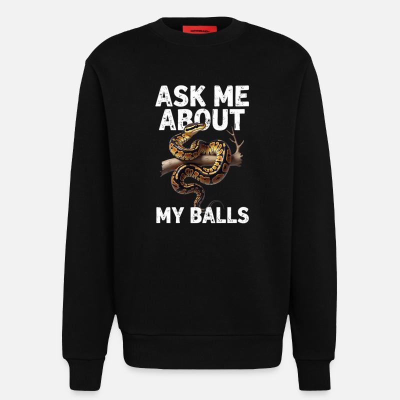 Königspython Schlangen Liebhaber Terrarium Python - Sweatshirt - made by SPREAD  - SOLID BLACK