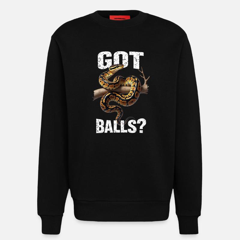 Königspython Schlangen Liebhaber Terrarium Python - Sweatshirt - made by SPREAD  - SOLID BLACK