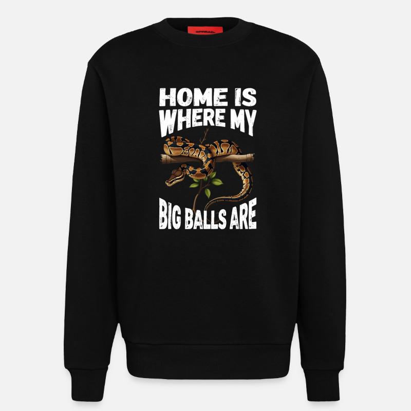 Königspython Schlangen Liebhaber Terrarium Python - Sweatshirt - made by SPREAD  - SOLID BLACK