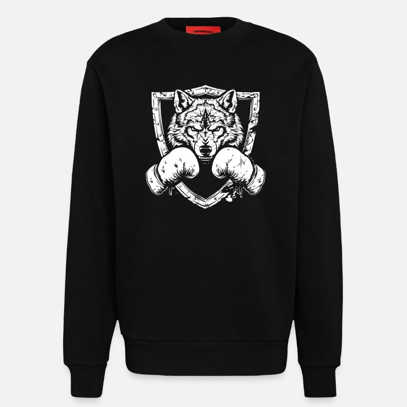 Wolf Boxen MMA - Sweatshirt - made by SPREAD  - SOLID BLACK