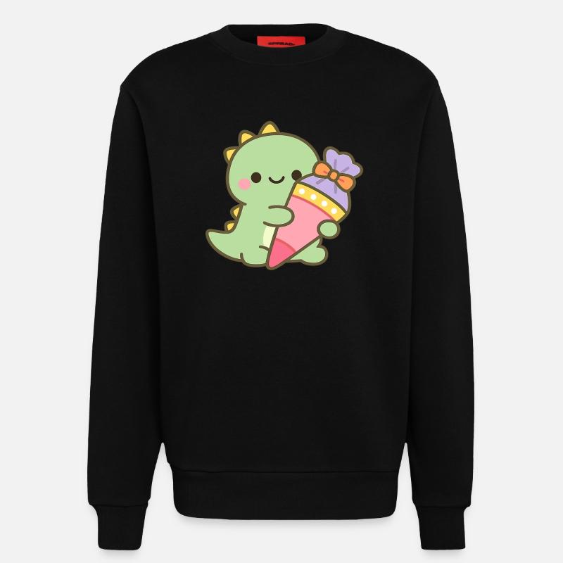 Schulkind Dino Einschulung Geschenk - Sweatshirt - made by SPREAD  - SOLID BLACK