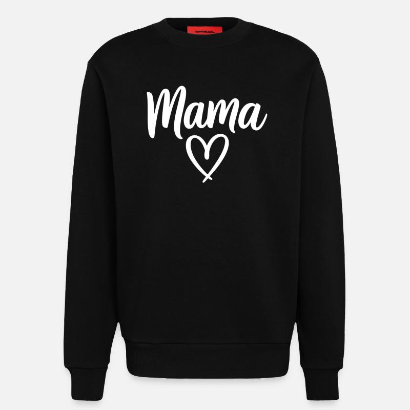 Mama Heart Skript Handgeschriebene Liebe - Sweatshirt - made by SPREAD  - SOLID BLACK