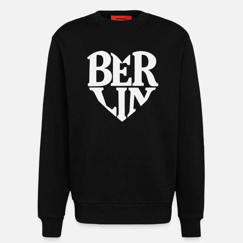 Berlin Herzschrift Logo - Sweatshirt - made by SPREAD  - SOLID BLACK