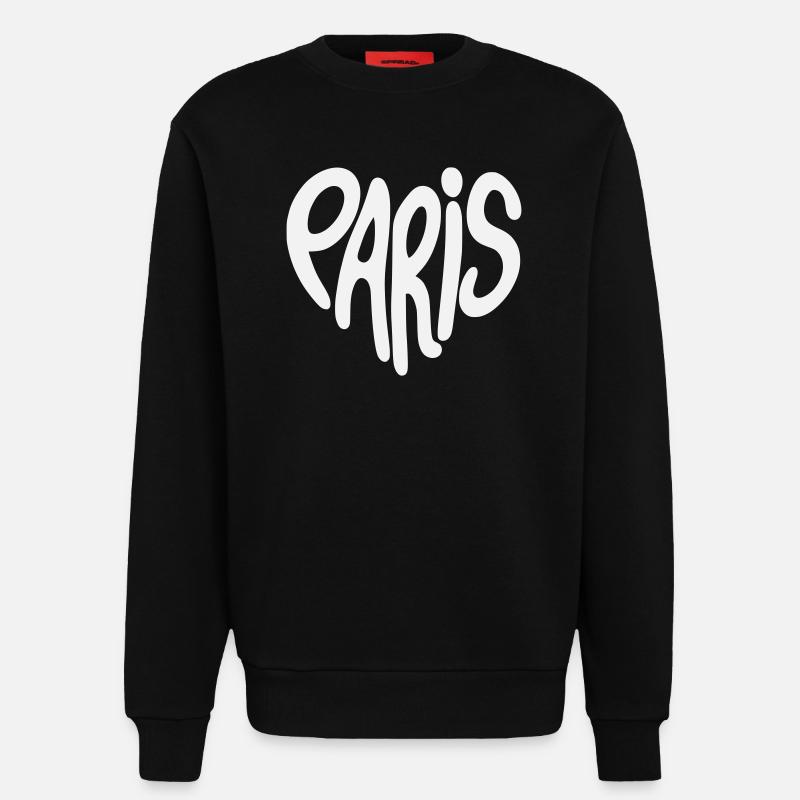 Paris Graffiti-Skript Logo herzförmig - Sweatshirt - made by SPREAD  - SOLID BLACK