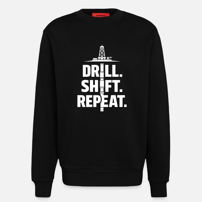 Offshore-bohrer-rig-bohrer Bohrboden Offshore - Sweatshirt - made by SPREAD  - SOLID BLACK