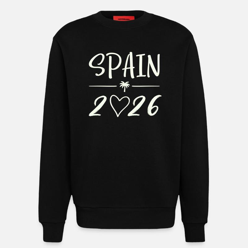 Spain 2026 Palm Trees - Sweatshirt - made by SPREAD  - SOLID BLACK