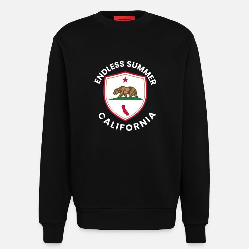 Endless Summer California Shield - Sweatshirt - made by SPREAD - SOLID BLACK