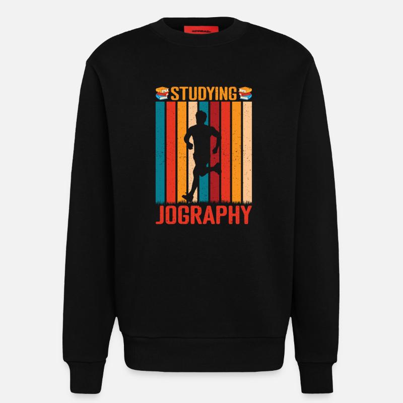 Running Run Studying Jography Marathon Runner - Sweatshirt - made by SPREAD  - SOLID BLACK