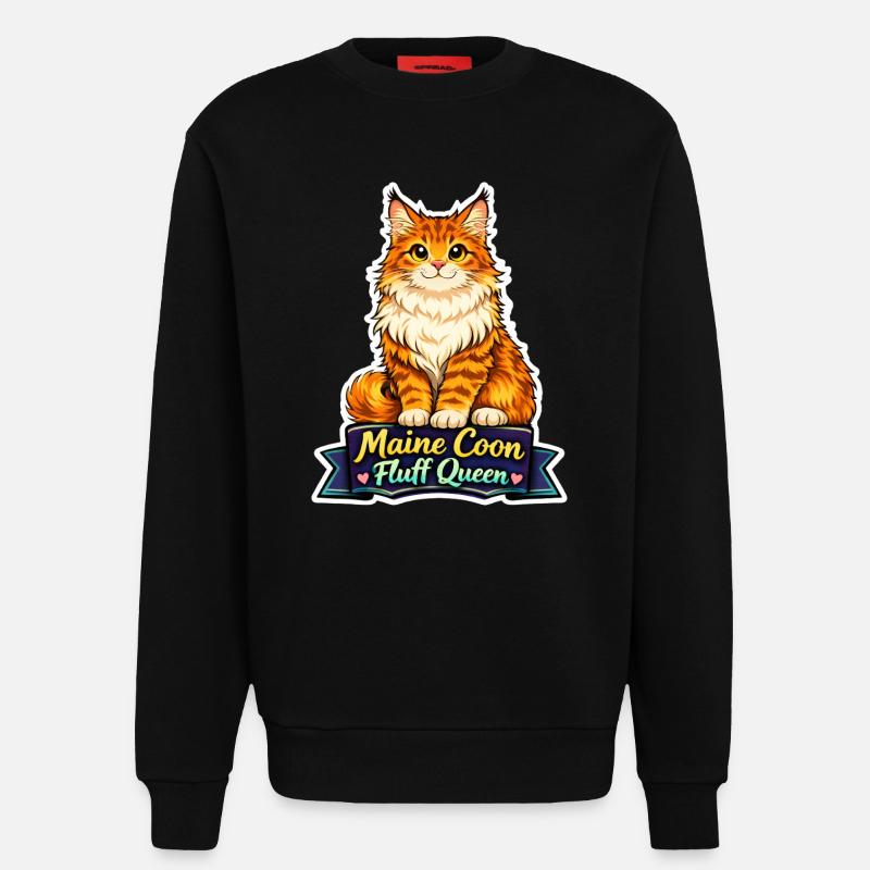 Maine Coon Fluff Queen Katze Design - Sweatshirt - made by SPREAD  - SOLID BLACK