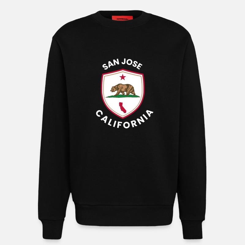 San Jose Shield Bear Emblem - Sweatshirt - made by SPREAD  - SOLID BLACK