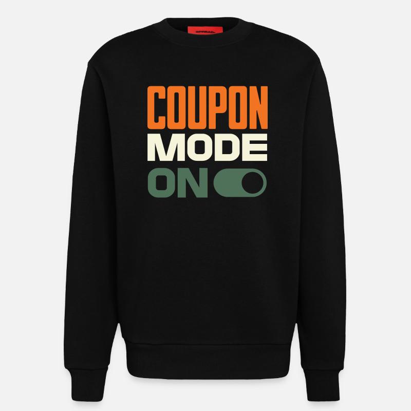 Coupon Mode On – Schnäppchenjäger Retro Design - Sweatshirt - made by SPREAD  - SOLID BLACK