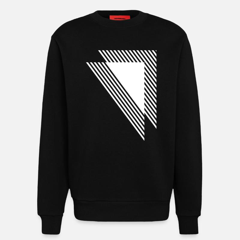 Geometric Triangles Diagonal Monochrome Grid - Sweatshirt - made by SPREAD - SOLID BLACK