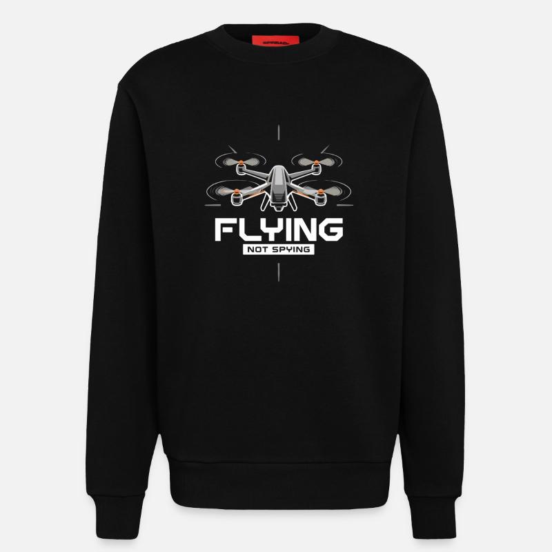 Drones fly no spying technology - Sweatshirt - made by SPREAD  - SOLID BLACK