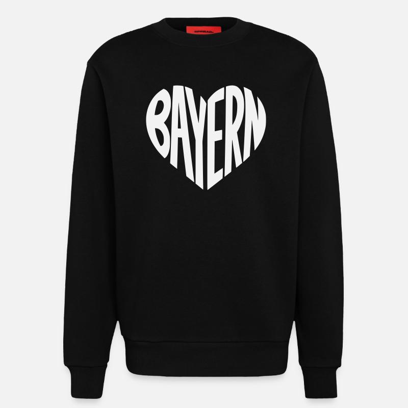 Bavaria Heart Typography - Sweatshirt - made by SPREAD  - SOLID BLACK