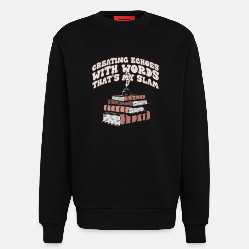 Echos durch Worte Slam-Stack - Sweatshirt - made by SPREAD  - SOLID BLACK