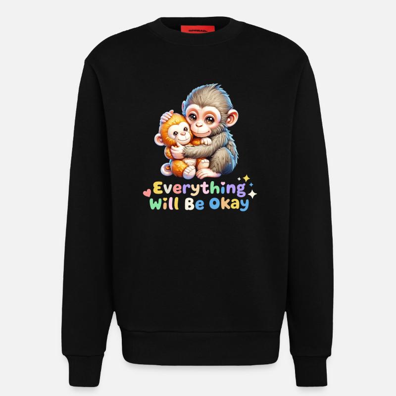 Alles wird gut, Affen-Duo - Sweatshirt - made by SPREAD  - SOLID BLACK