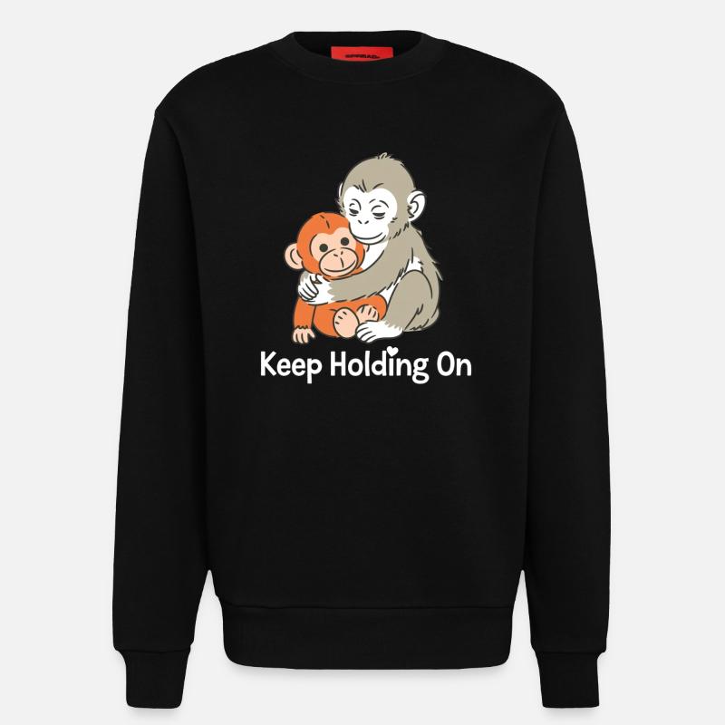 Halt die Affenumarmung fest - Sweatshirt - made by SPREAD  - SOLID BLACK