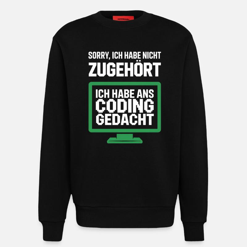 Coding Thought Screen Saying - Sweatshirt - made by SPREAD  - SOLID BLACK