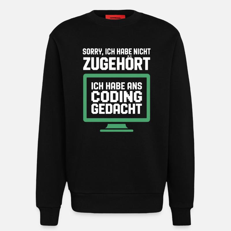 Coding Gedanke am Bildschirm - Sweatshirt - made by SPREAD  - SOLID BLACK