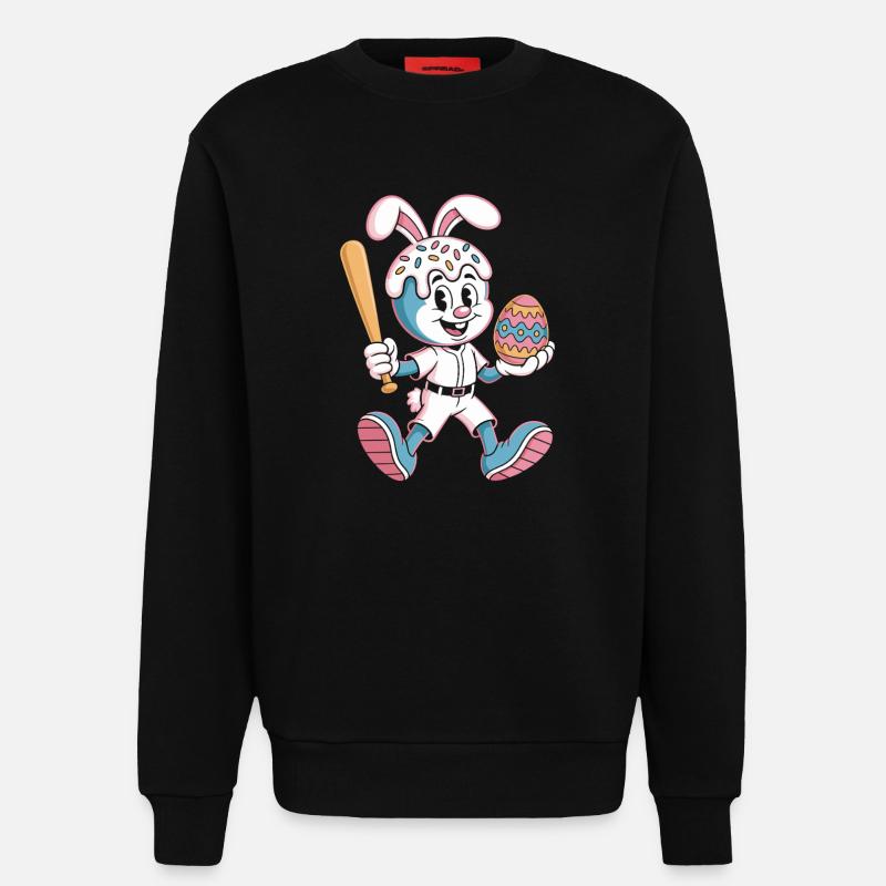 Hoppelhase with Easter egg - Sweatshirt - made by SPREAD  - SOLID BLACK