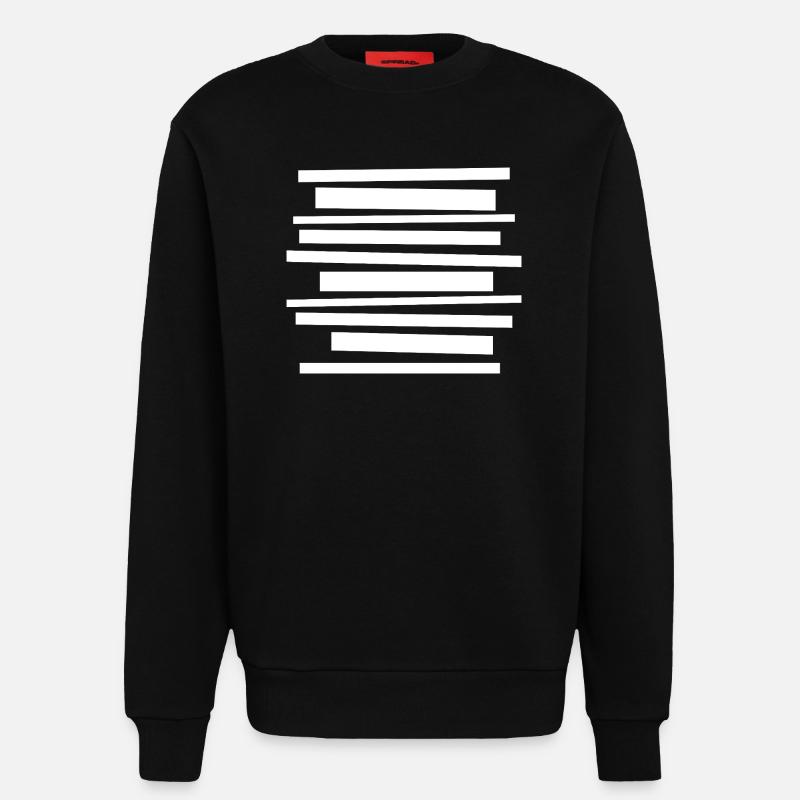 bold geometric lines pattern design - Sweatshirt - made by SPREAD  - SOLID BLACK