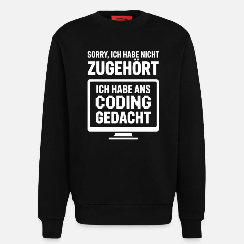 Codage : Penser au lieu d’écouter - Sweat bio décontracté fabriqué en UE - SOLID BLACK