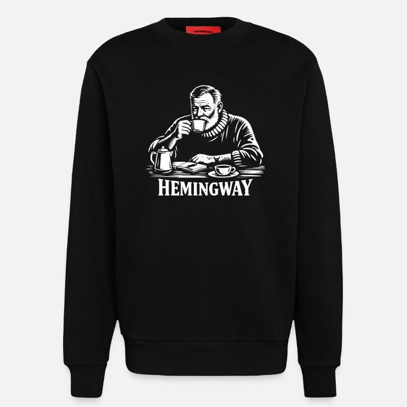 Hemingway Kaffee-Silhouette - Sweatshirt - made by SPREAD  - SOLID BLACK