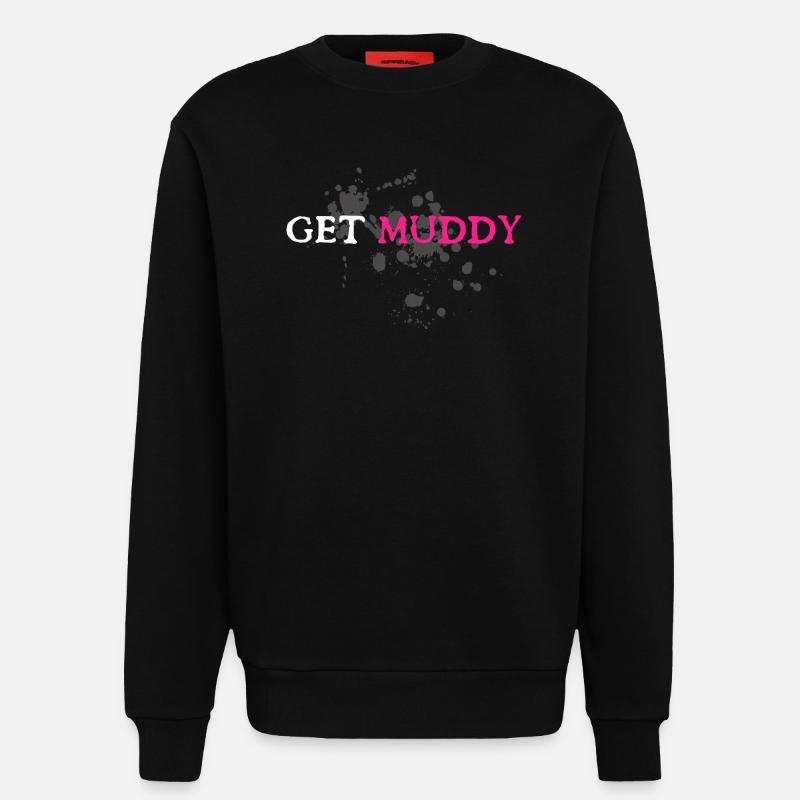 Course boueuse Schlammlauf Mud Run Muddy - Sweat bio décontracté fabriqué en UE - SOLID BLACK