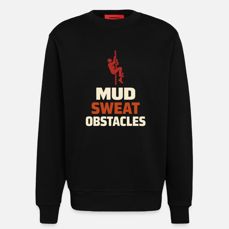Parcours d’obstacles Course d’obstacles OCR - Sweat bio décontracté fabriqué en UE - SOLID BLACK