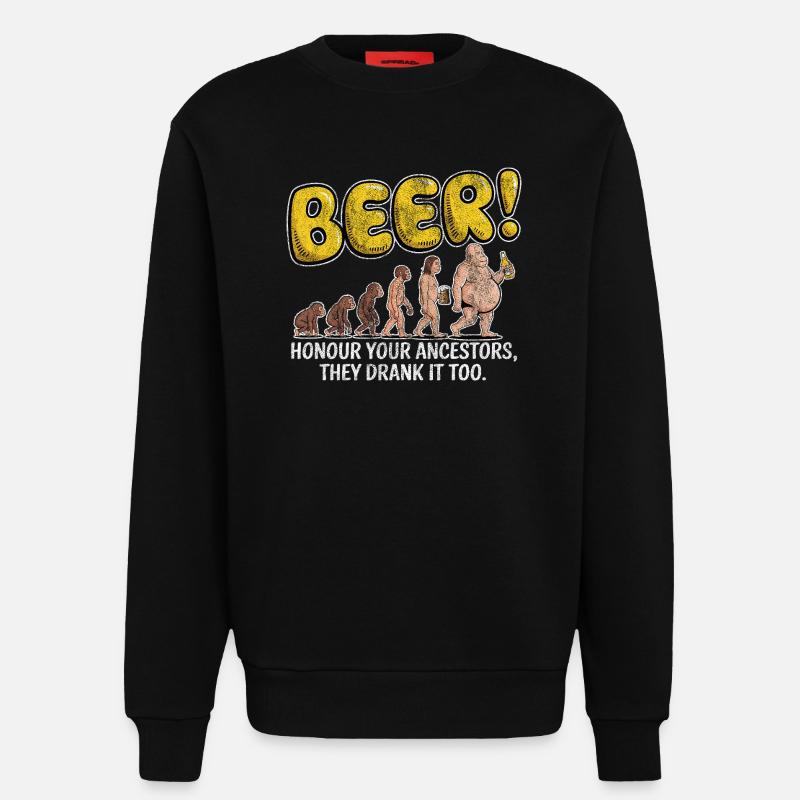 Evolution Beer Funny Witty Beer - Sweatshirt - made by SPREAD  - SOLID BLACK