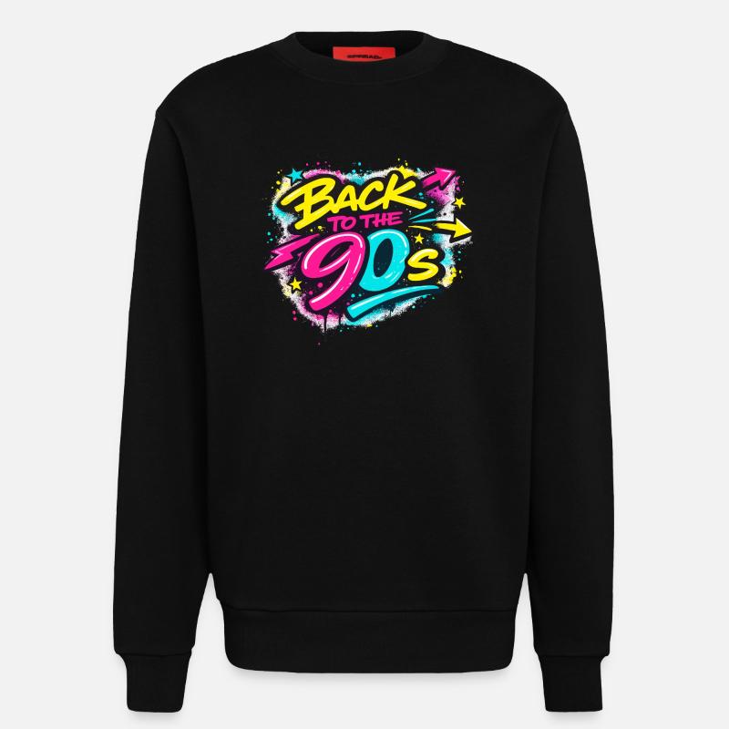Back to the 90s Neon Graffiti - Sweatshirt - made by SPREAD - SOLID BLACK