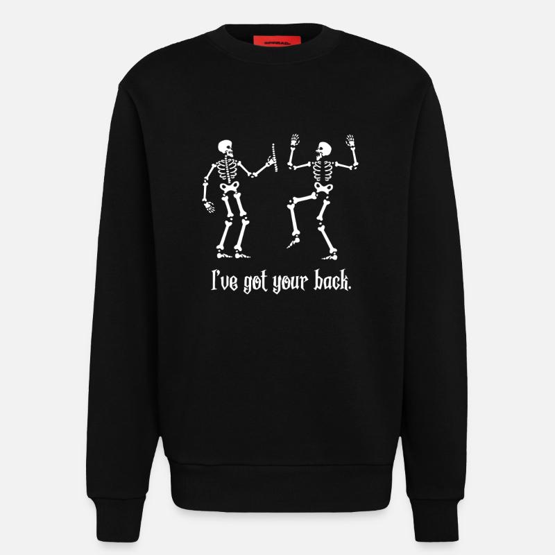 Dancing Skeletons Backing You - Sweatshirt - made by SPREAD  - SOLID BLACK