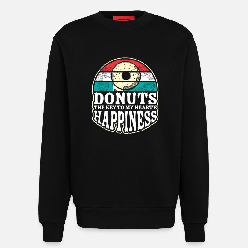 Restauration rapide en donuts - Sweat bio décontracté fabriqué en UE - SOLID BLACK
