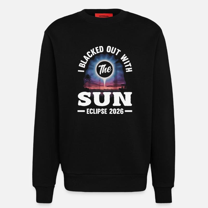 Solar eclipse 2026, August 12 - Sweatshirt - made by SPREAD - SOLID BLACK