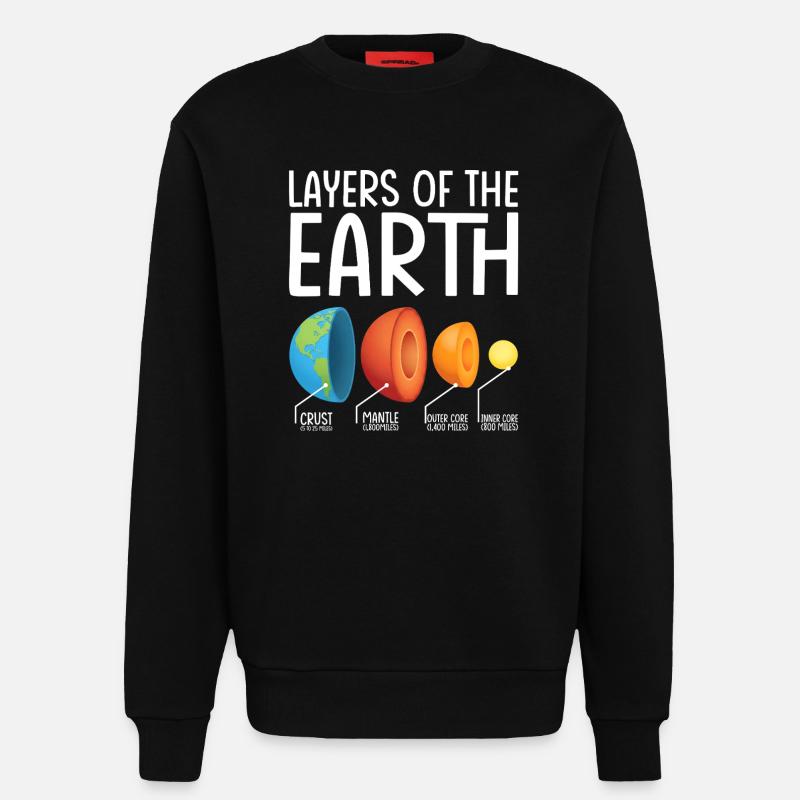 Erdschichten Explodiertes Diagramm - Sweatshirt - made by SPREAD - SOLID BLACK