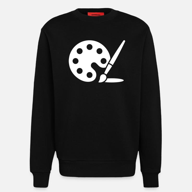 Malerei, Farbpalette, Pinsel, Kunst Symbol - Sweatshirt - made by SPREAD - SOLID BLACK