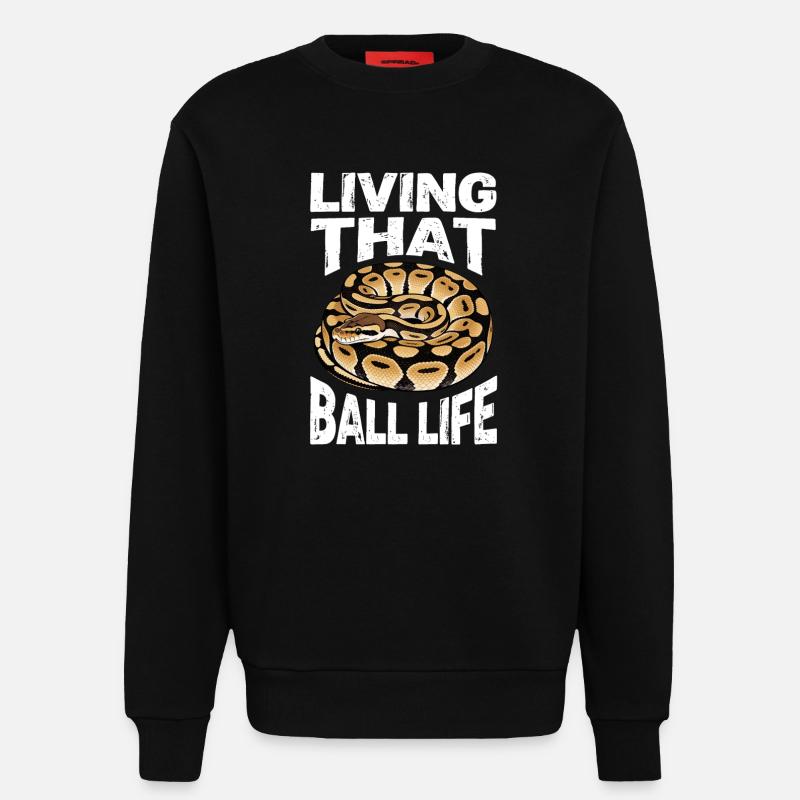 Königspython Schlangen Liebhaber Terrarium Python - Sweatshirt - made by SPREAD  - SOLID BLACK