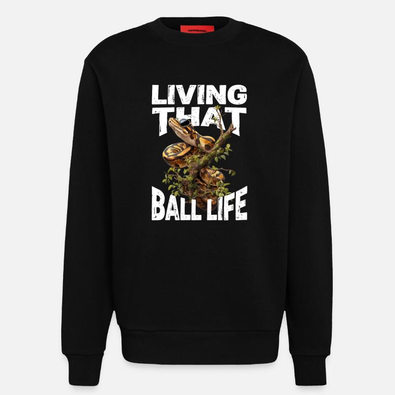 Königspython Schlangen Liebhaber Terrarium Python - Sweatshirt - made by SPREAD  - SOLID BLACK
