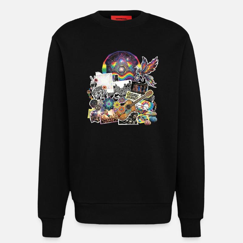 Psychedelic Rock Cosmic Space - Sweatshirt - made by SPREAD  - SOLID BLACK
