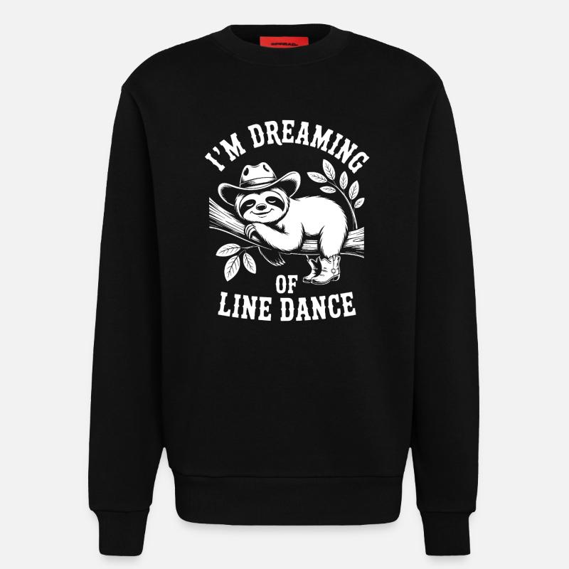 Faultier träumt von Line Dance - Sweatshirt - made by SPREAD  - SOLID BLACK