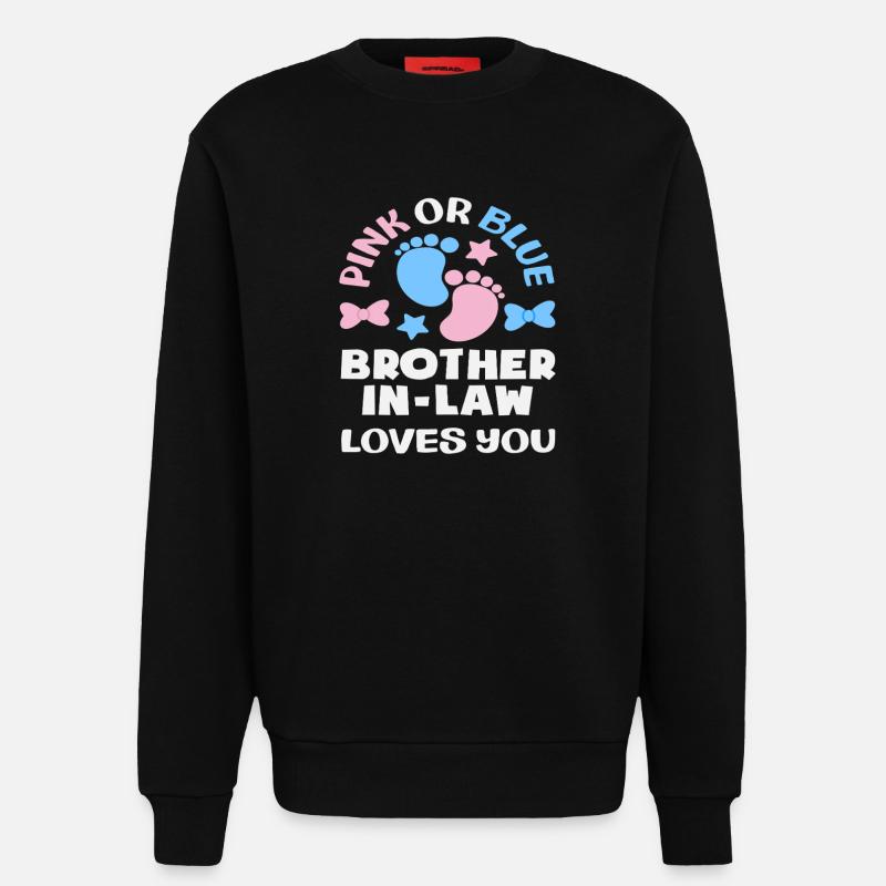 Pink Oder Blau Stiefbruder Gender Reveal - Sweatshirt - made by SPREAD - SOLID BLACK