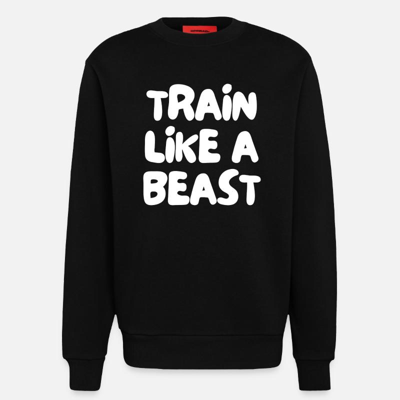 train like a beast - Sweatshirt - made by SPREAD - SOLID BLACK