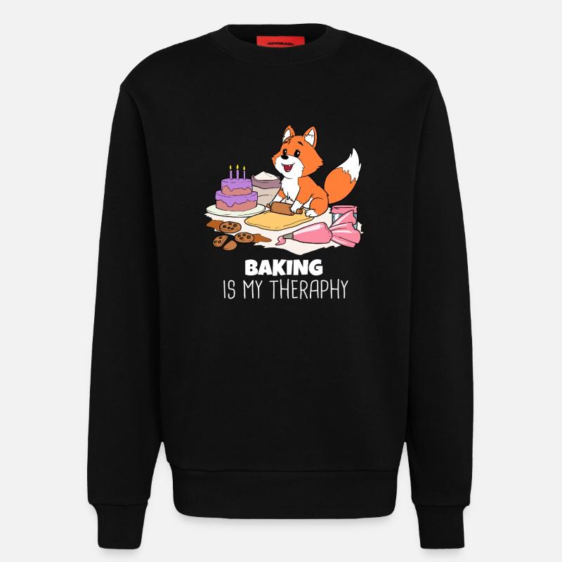Fuchs Baking Therapy: Cakes & Cookies - Sweatshirt - made by SPREAD  - SOLID BLACK