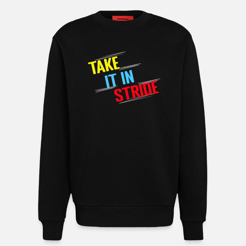 Running Run Take It In Stride Marathon Runner - Sweatshirt - made by SPREAD  - SOLID BLACK