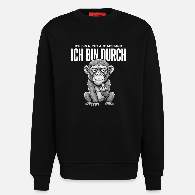 Affe Mittelfinger – Ich bin durch - Sweatshirt - made by SPREAD  - SOLID BLACK